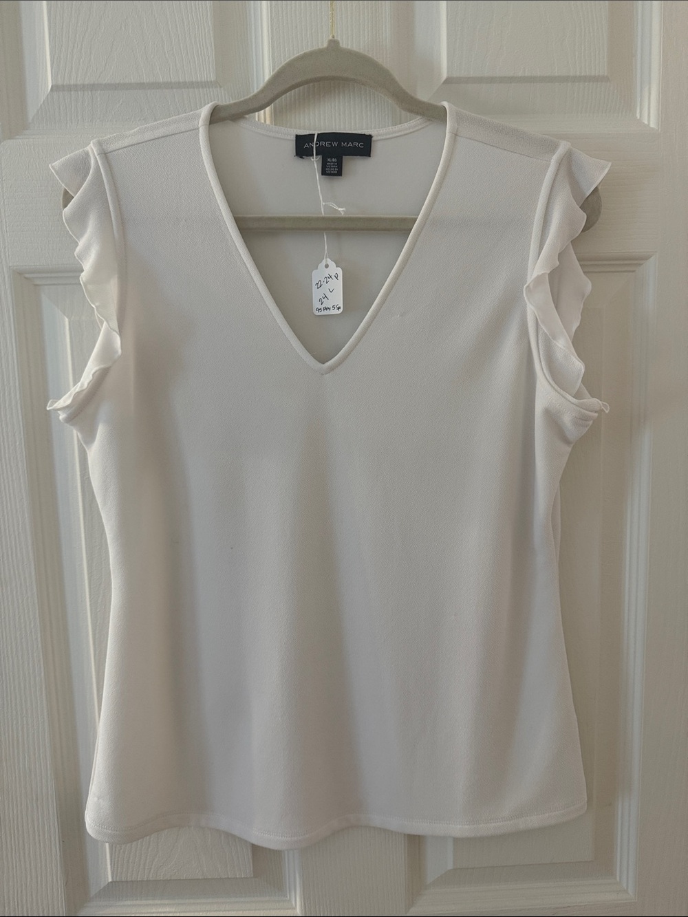 Andrew Marc Ruffle Sleeveless Top
